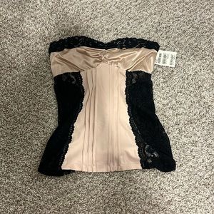 bebe Nude and Black Lace bustier